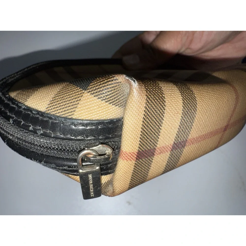 Burberry London Nova Check‎ Netural Cosmetic Bag Vanity Pouch  O